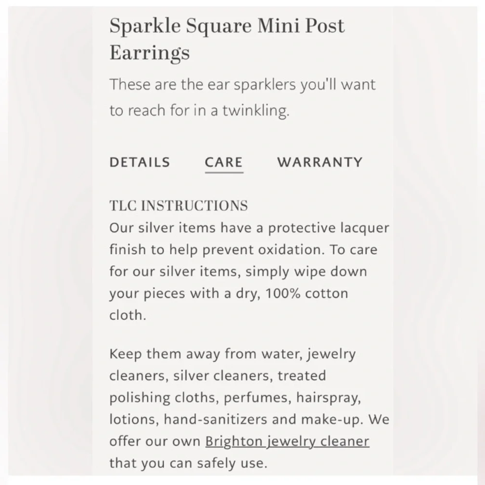 Brighton Silver Sparkle Square Earrings. New with tags, and gift bag. - Picture 8 of 8